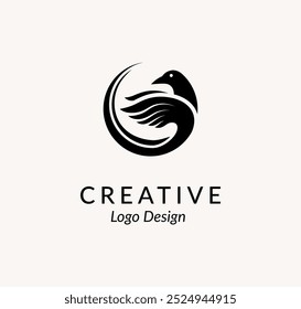 Abstract bird logo design vector