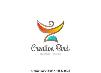 Abstract Bird Logo design vector template.
Colorful Logotype concept icon.