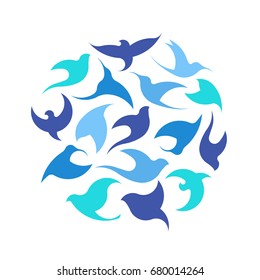 Abstract Bird Logo design vector template.Creative Dove Logotype business technology concept symbol icon.