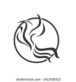 Abstract bird logo design white and black color. Isolated on white background color