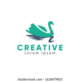 Abstract bird logo icon for corporate identity.