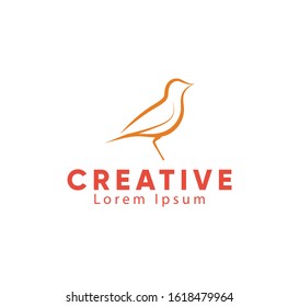 Abstract bird logo icon for corporate identity.