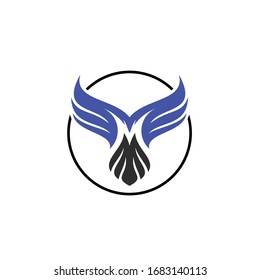 Abstract bird logo, initial letter M graphic logo concept template, elegant business logo.