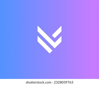 Logo de pájaro abstracto. Letra V logotipo U. Símbolo de perro de zorro creativo. Ilustración vectorial.