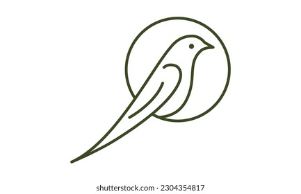 Abstract Bird Logo Line Art Silhouette