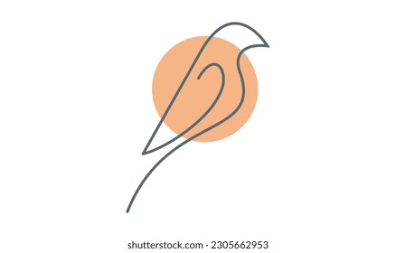 Resumen Logotipo de pájaro Línea Art Silhouette