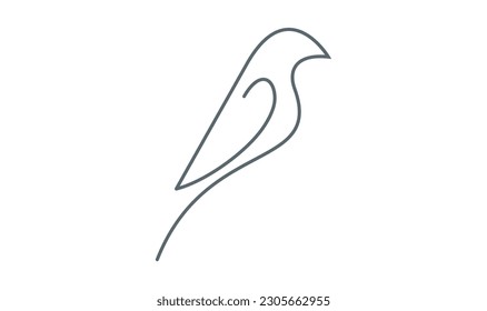 Abstract Bird Logo Line Art Silhouette
