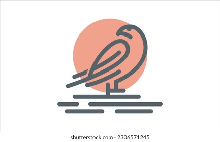 Abstract Bird Logo Line Art Silhouette