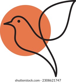 Abstract Bird Logo Line Art Silhouette