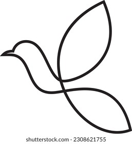 Abstract Bird Logo Line Art Silhouette