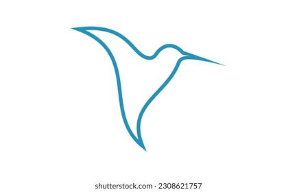 Abstract Bird Logo Line Art Silhouette