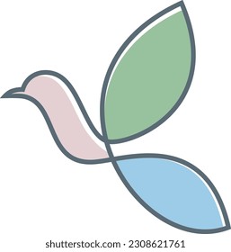 Abstract Bird Logo Line Art Silhouette