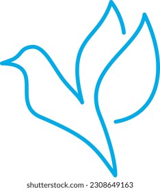 Abstract Bird Logo Line Art Silhouette