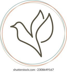 Abstract Bird Logo Line Art Silhouette