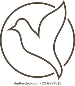 Abstract Bird Logo Line Art Silhouette