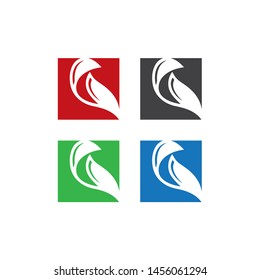 Abstract Bird Logo Negative space style