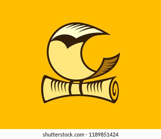 Abstract bird logo from a newspaper that holds a message