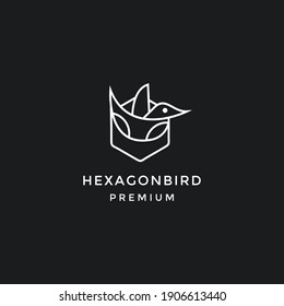 abstract bird logo template on black isolated background logo design vector