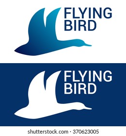 Abstract Bird logo template. Silhouette duck. Duck logo. Bird icon. Duck icon. Flying bird. Abstract flying bird. Business logo template. Vector