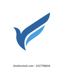 Abstract bird logo template vector fly icon design