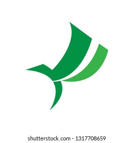 Abstract bird logo template vector fly icon design