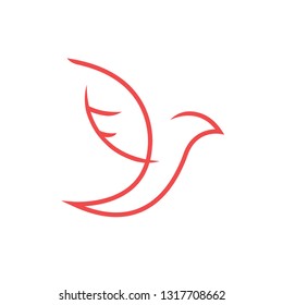 Abstract bird logo template vector fly icon design