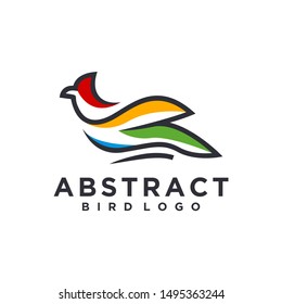 abstract bird logo - vector illustration of design on a light background