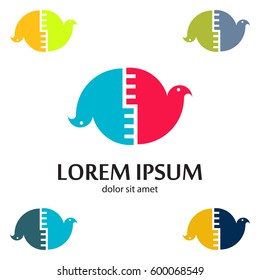 Abstract bird lowercase flat logo design template. Colorful media icon. Vision Logotype concept idea.