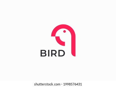 Abstract bird modern logo design. Creative bird line logotype vector.