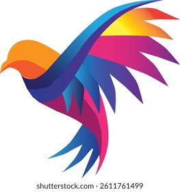 Abstract bird Modern logo design colorful