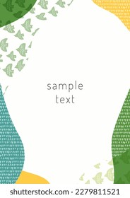 Abstract and bird motif natural frame material