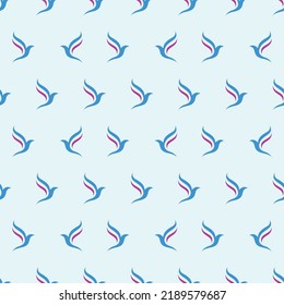 Abstract Bird Pattern With Blue Color Combination