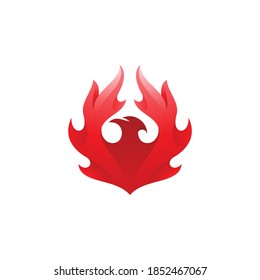 Ave Phoenix con el logotipo del ala de fuego