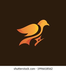 Abstract Bird Pigeon Dove Logo