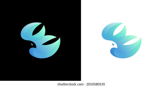 Abstract bird premium logo icon design modern minimal style illustration. Eagle falcon hawk vector emblem sign symbol mark logotype.