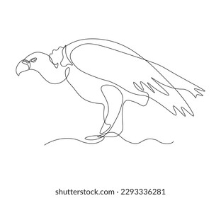 abstract Bird of Prey Vulture Continuous One Line Drawing