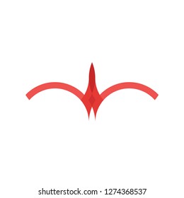 Abstract Bird Red