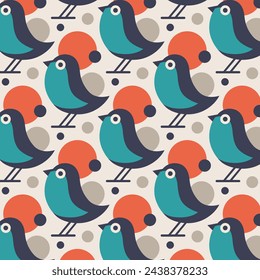 Abstract Bird Seamless Pattern Wallpaper and Textures