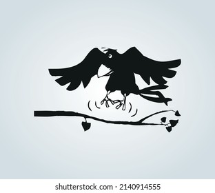 Ave abstracta con técnicas de sombreado para ilustración