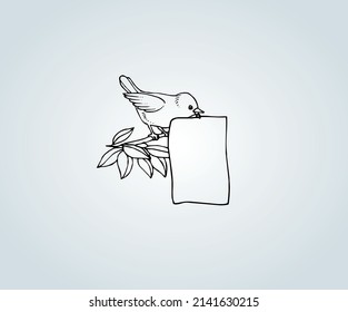 Ave abstracta con técnicas de sombreado para ilustración
