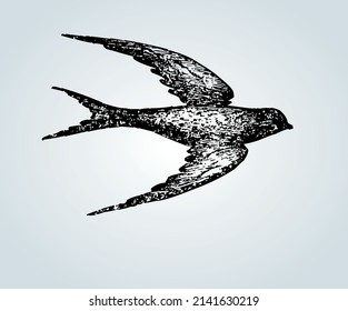 Abstract bird with shading techniques for illustration