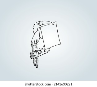 Abstract bird with shading techniques for illustration