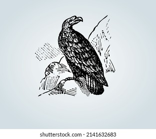 Abstract bird with shading techniques for illustration