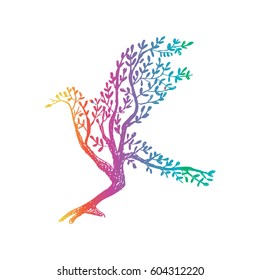 Abstract bird silhouette.