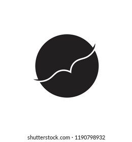 abstract bird silhouette circle logo