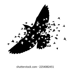 Silhouette de pájaro abstracto. Ilustración del vector