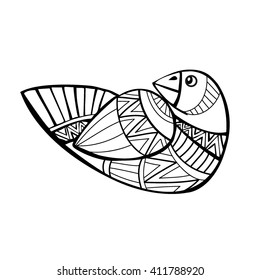 Abstract bird style zentangl. Vector illustration