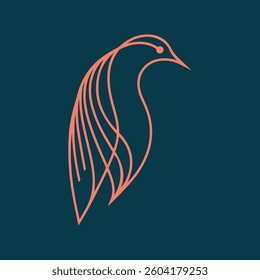 Abstract Bird Symbol for Branding. line art simple bird