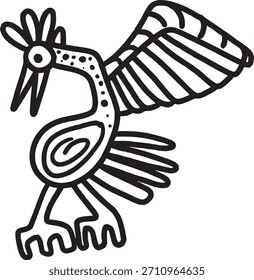 Abstract bird tattoo design in vector