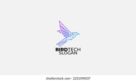 Abstract Bird Tech Logo icon Design vector illustration